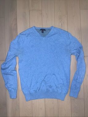 REFECTORY LONDON - Men's V-Neck Sweater in Sky Blue 100% Cotton